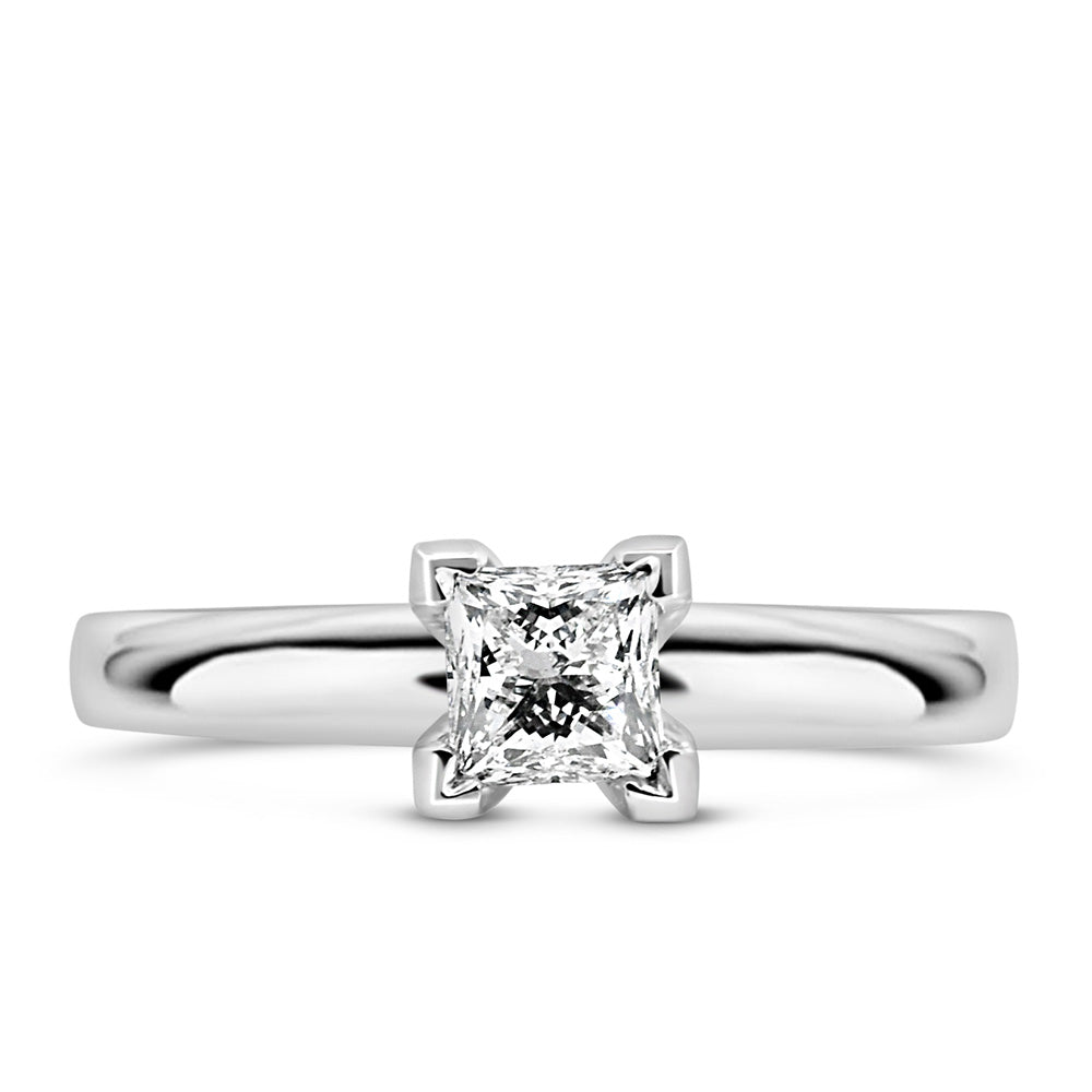 Ring with .50 Carat Diamond in 14kt White Gold
