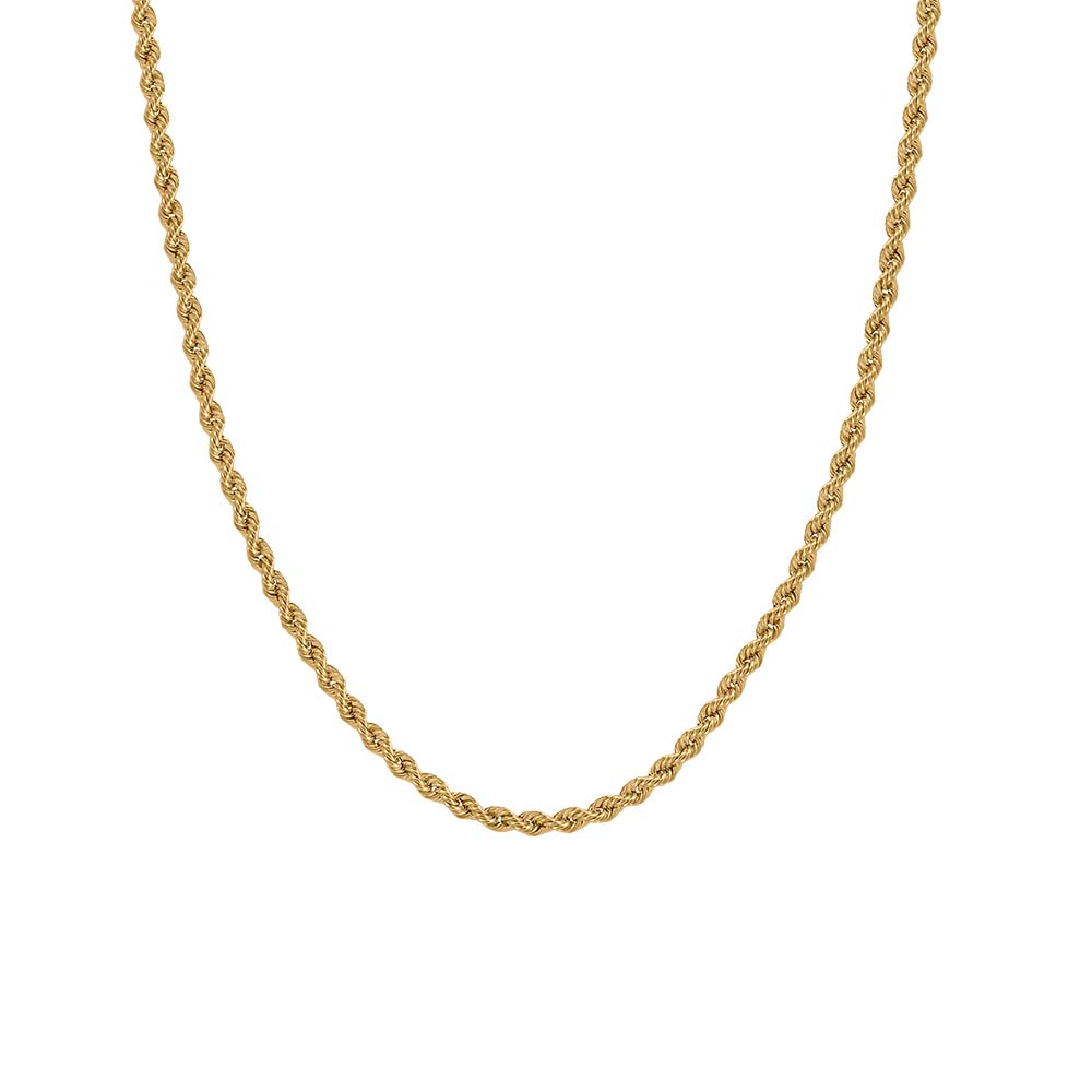18"-22" 2mm Rope Chain in 10kt Yellow Gold