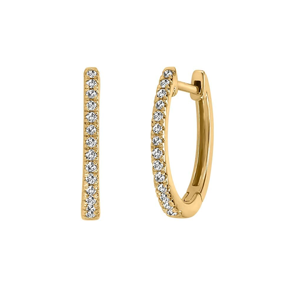 Hoop Earrings with .25 Carat TW of Diamonds in 10kt Yellow Gold