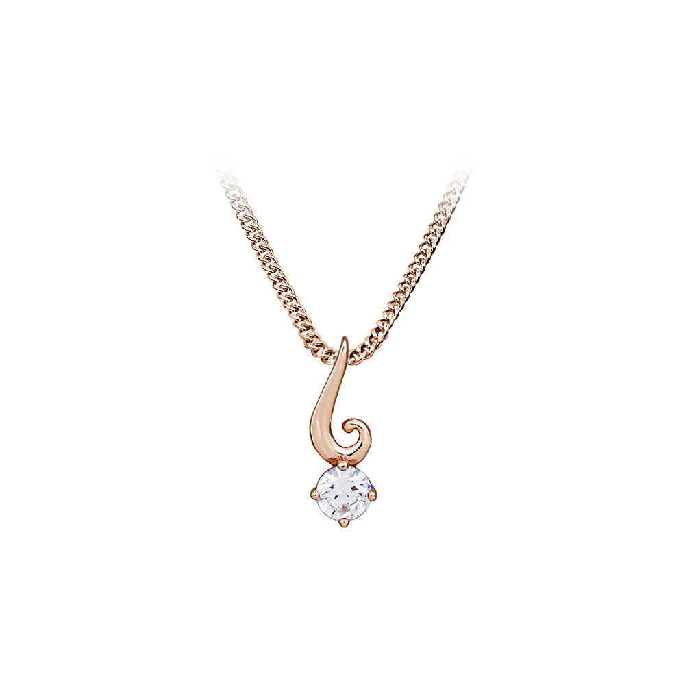 Pendant with Cubic Zirconia in Rose Sterling Silver with Chain