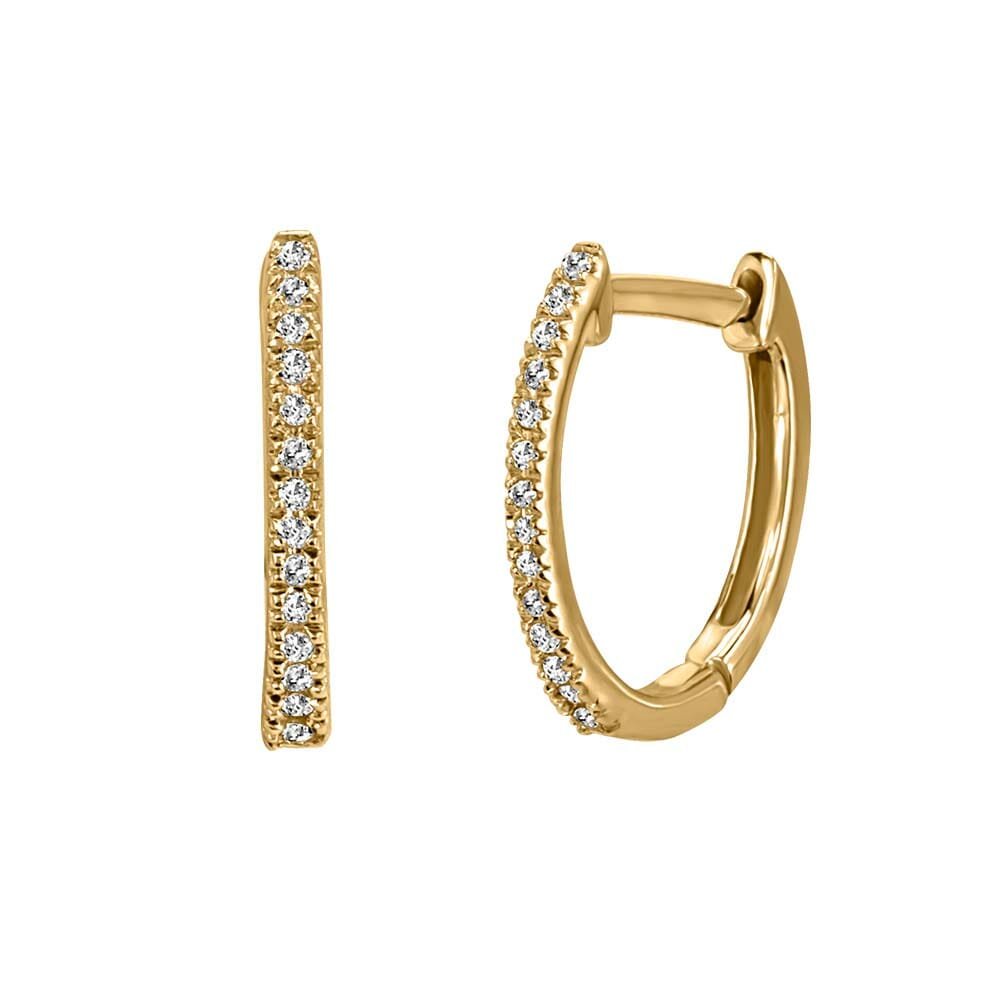 Hoop Earrings with .10 Carat TW of Diamonds in 10kt Yellow Gold