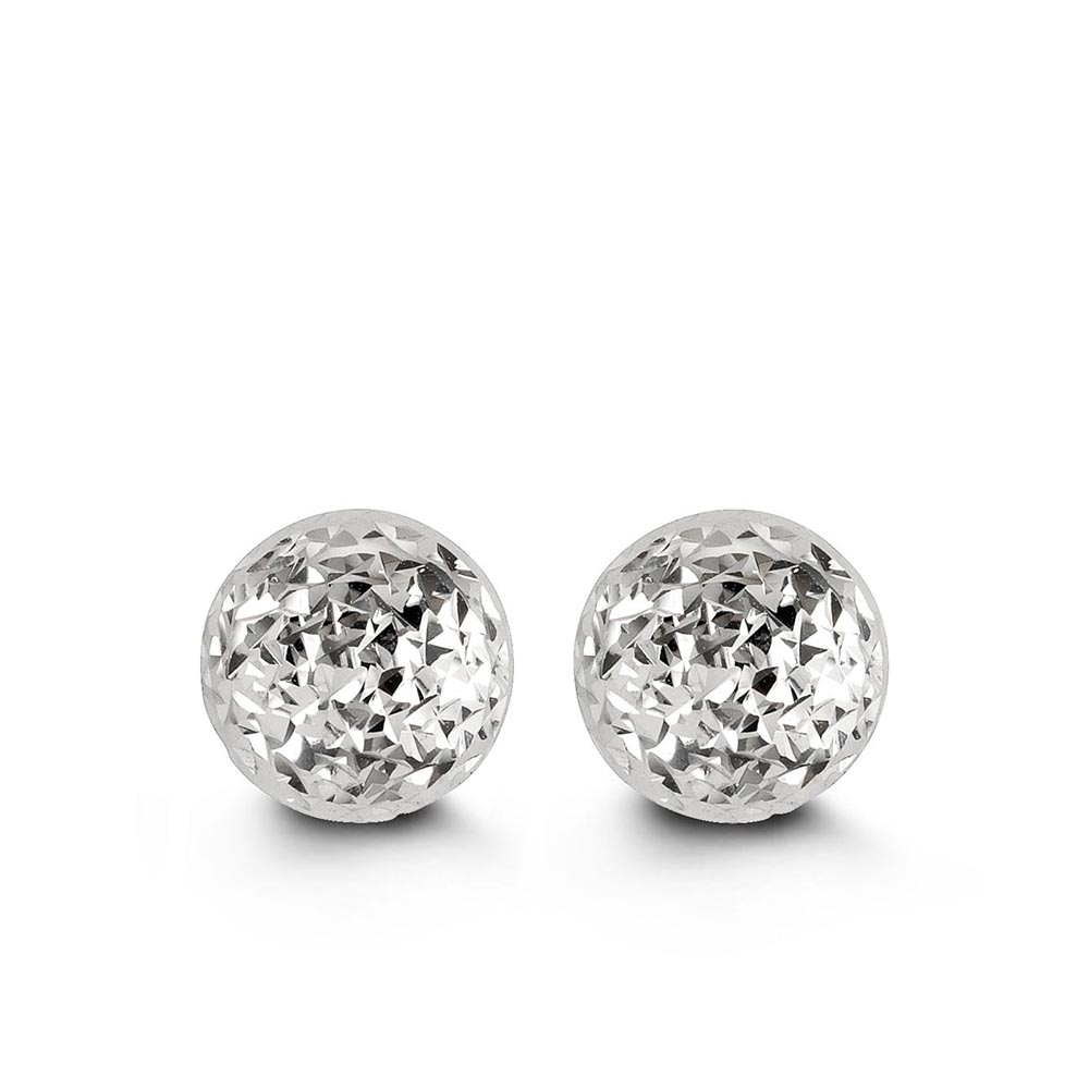 10MM Ball Earrings in 10kt White Gold