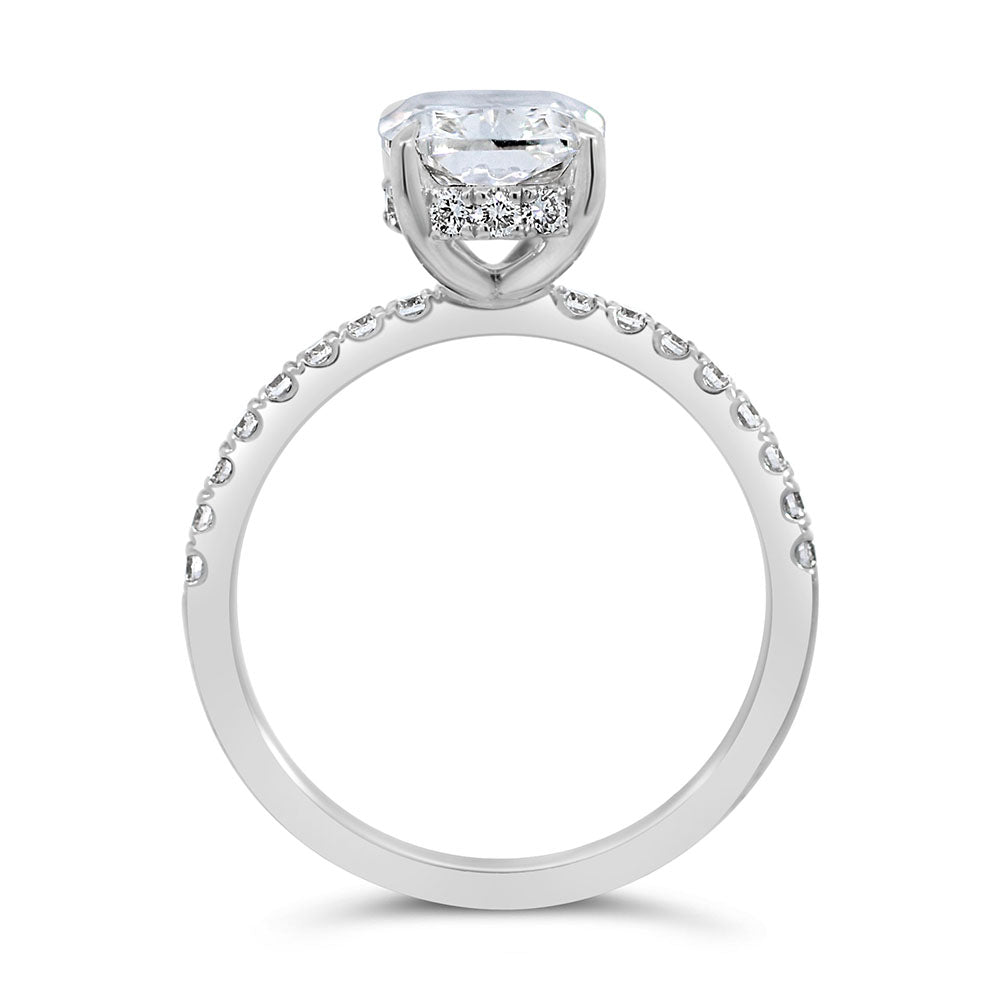 Cushion Cut Engagement Ring with 2.90 Carat TW of Lab Created Diamonds in 14kt White Gold
