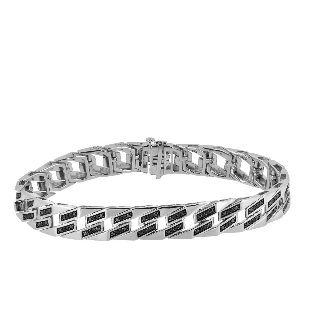 8.5" Bracelet with 1.00 Carat TW of Black Diamonds in Sterling Silver