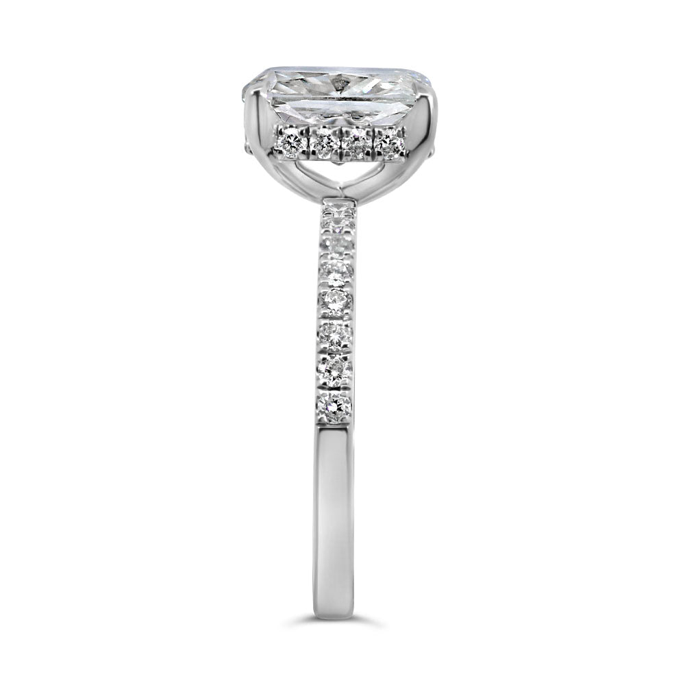 Cushion Cut Engagement Ring with 2.90 Carat TW of Lab Created Diamonds in 14kt White Gold