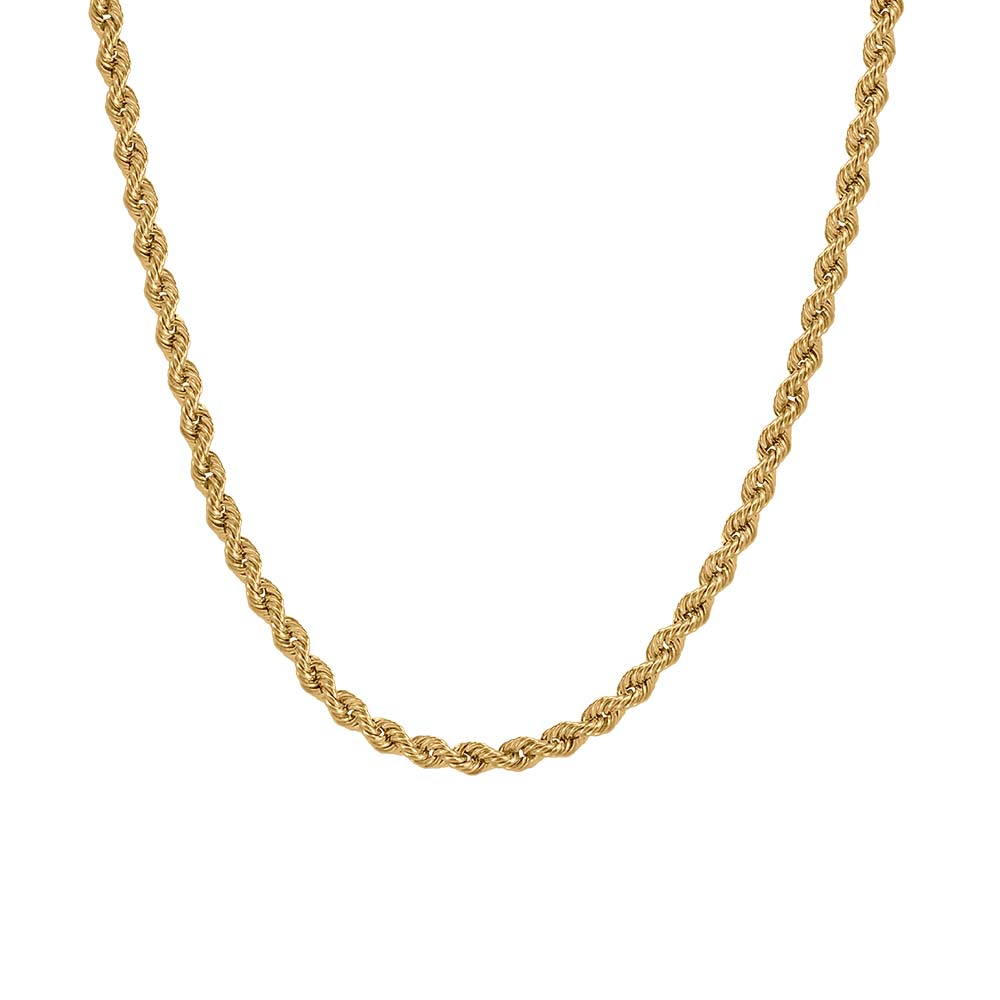 20"-22" 3mm Rope Chain in 10kt Yellow Gold