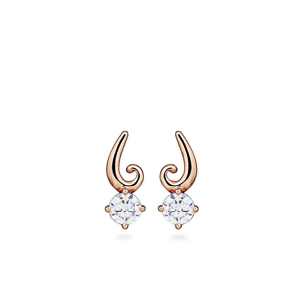 Earrings with Cubic Zirconia in Rose Tone Sterling Silver