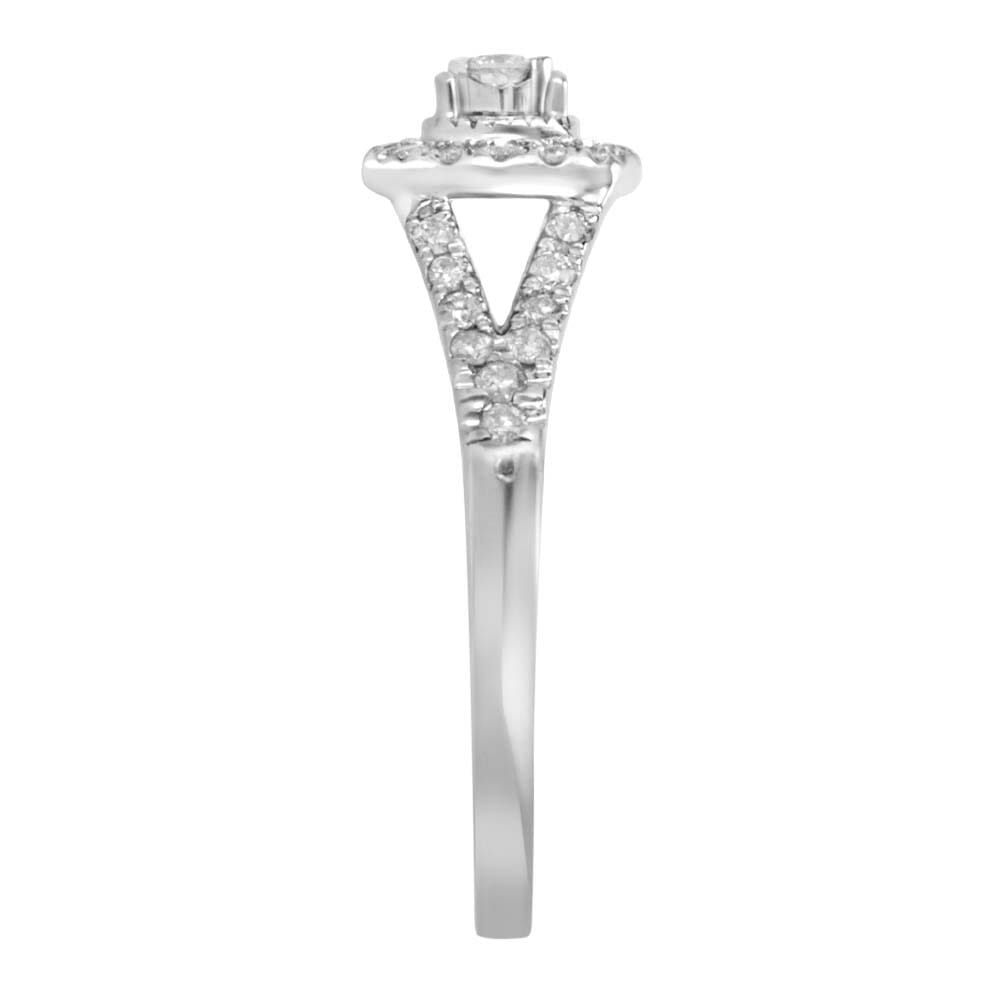 Halo Bridal Set with .50 Carat TW of Diamonds in 10kt White Gold