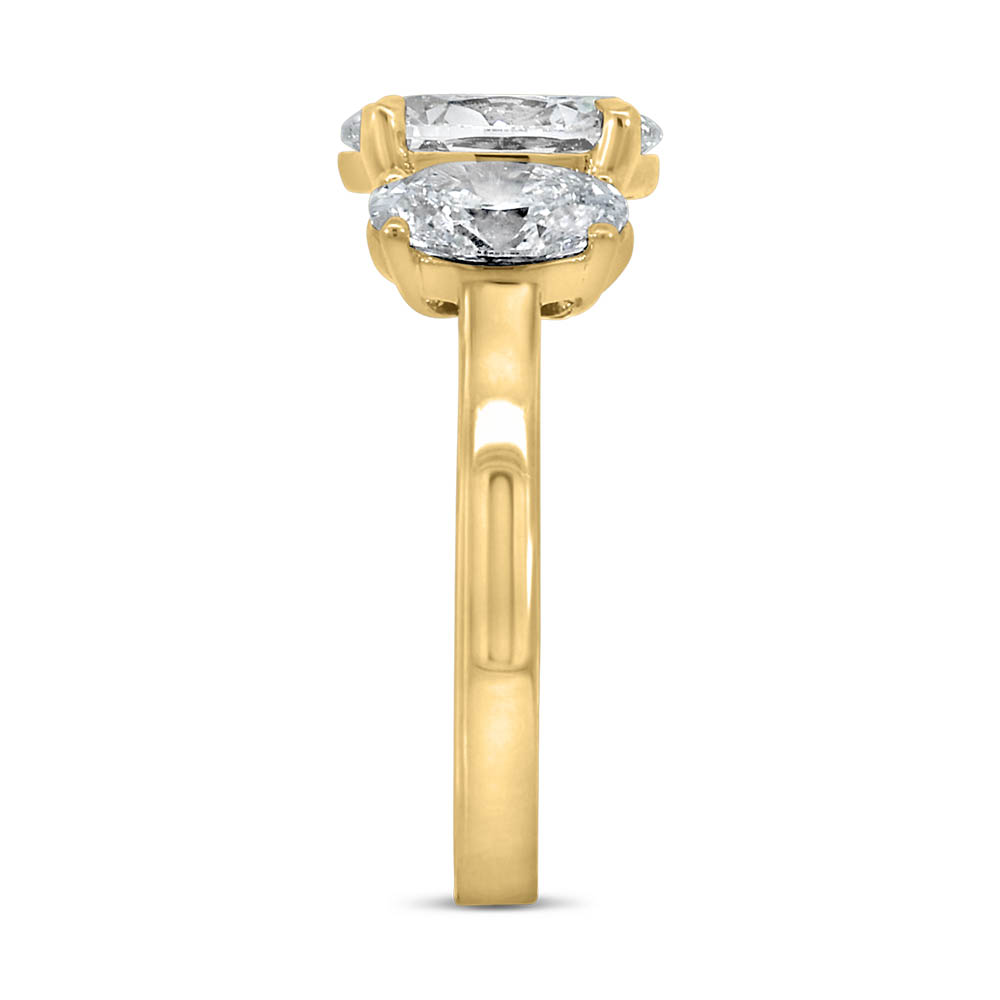 Trinity Engagement Ring with 4.00 Carat TW of Lab-grown Diamonds in 14kt Yellow Gold