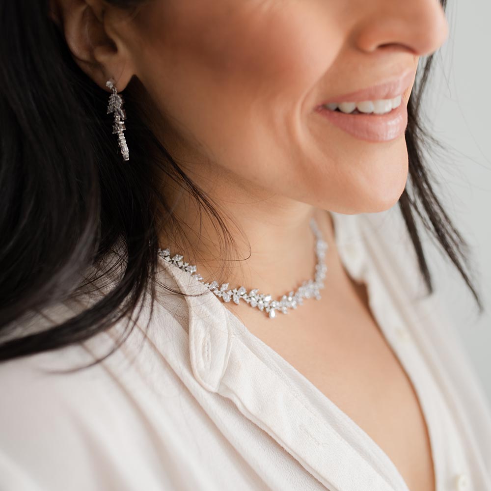 16.5" Grace Necklace with Cubic Zirconia in Sterling Silver