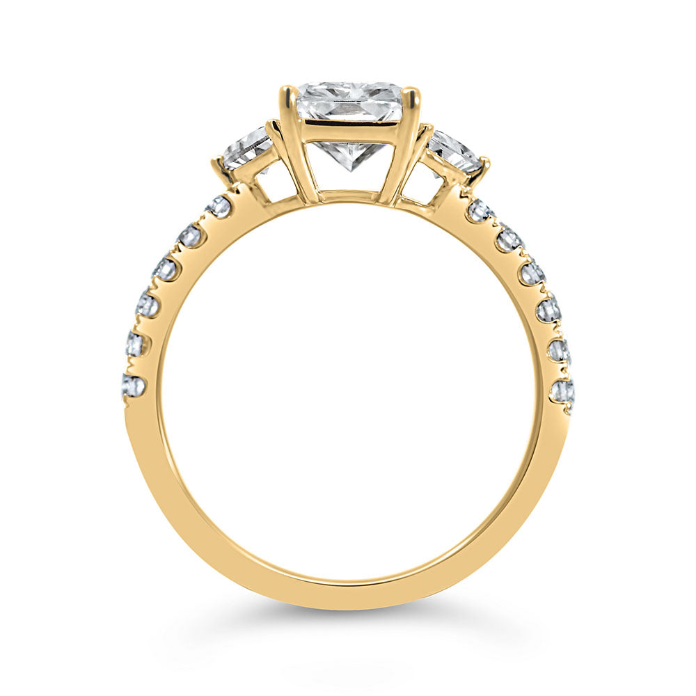 Rectangle Cut Engagement Ring with 2.70 Carat TW of Lab Created Diamonds in 14kt Yellow Gold