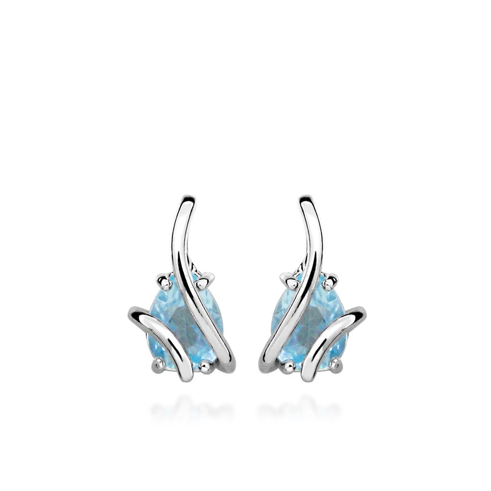 Earrings with Blue Topaz in Sterling Silver