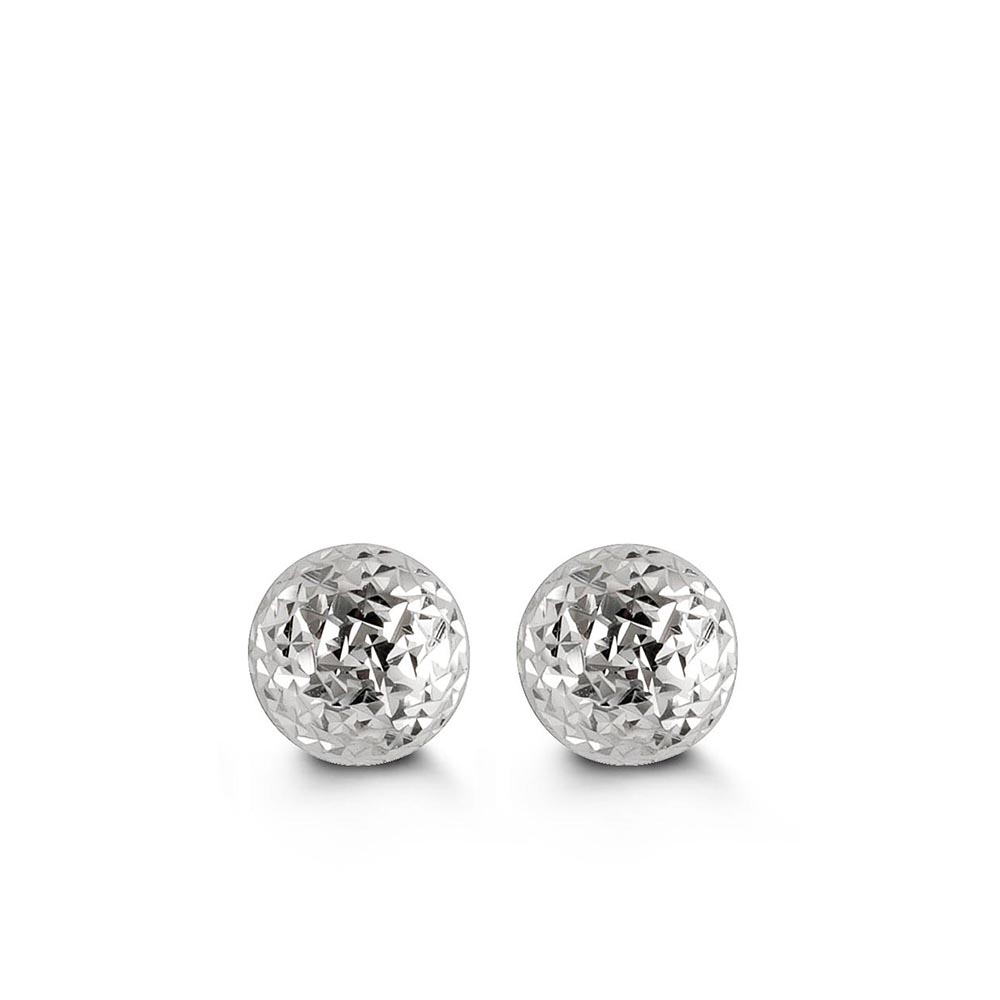 7MM Ball Earrings in 10kt White Gold