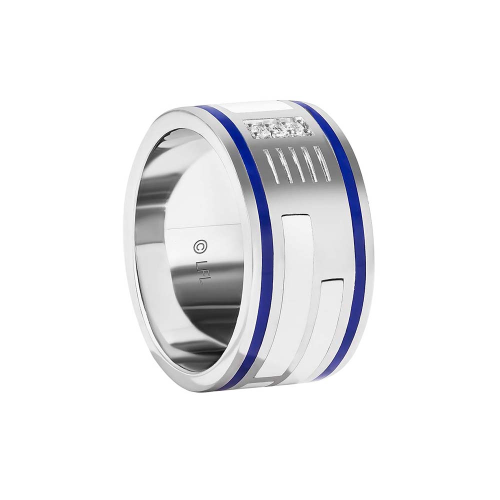 Star Wars R2-D2 Ring with .05 Carat TW of Diamonds in Sterling Silver and Enamel