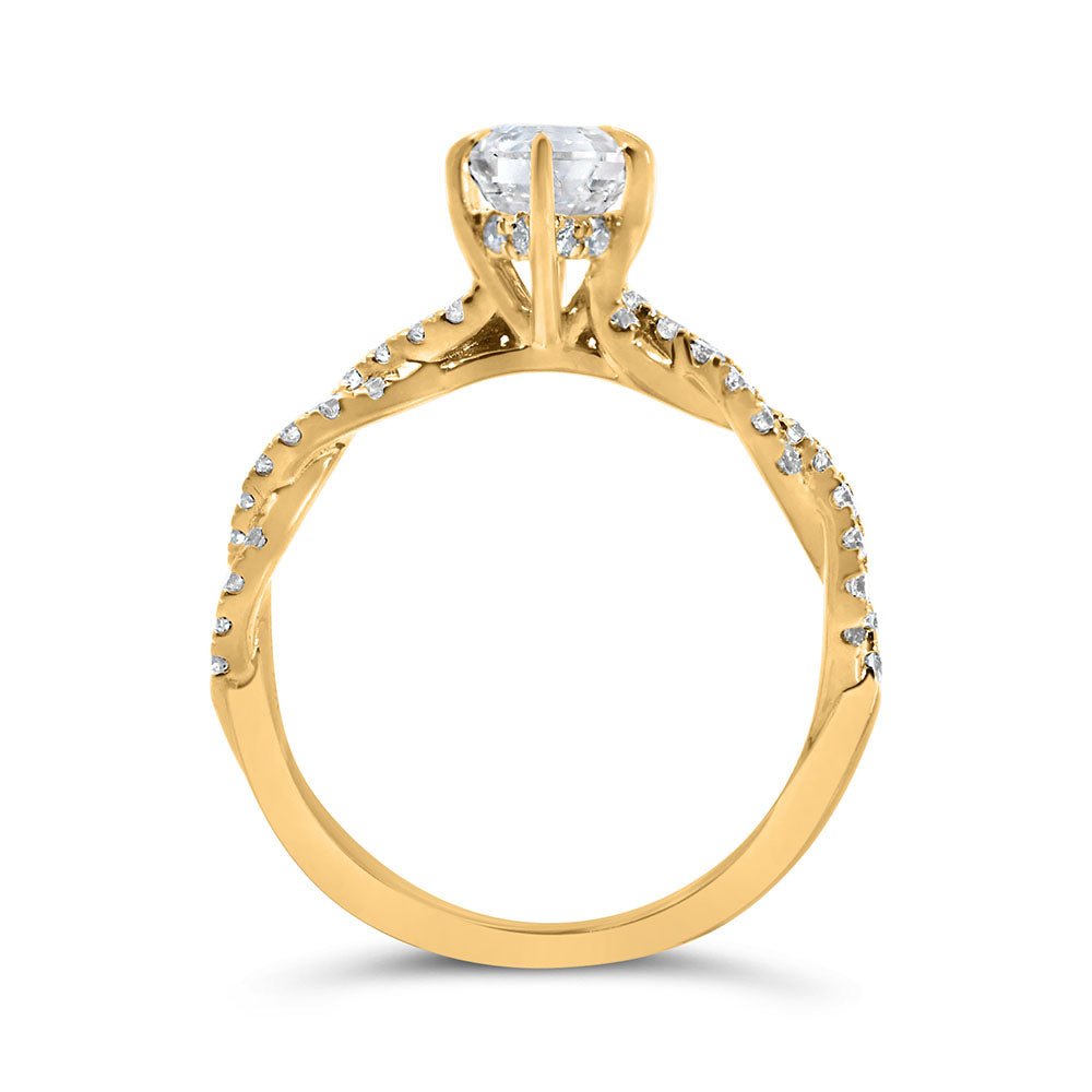 Oval Engagement Ring with 1.97 Carat TW of Lab Created Diamonds in 14kt Yellow Gold