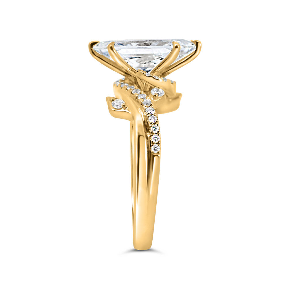 Dutch Marquise Engagement Ring with 3.25 Carat TW of Lab Created Diamonds in 14kt Yellow Gold