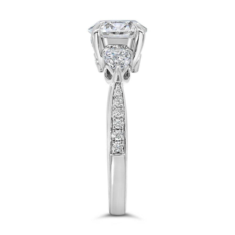 Pear Shape Engagement Ring with 2.50 Carat TW of Lab Created Diamonds in 14kt White Gold