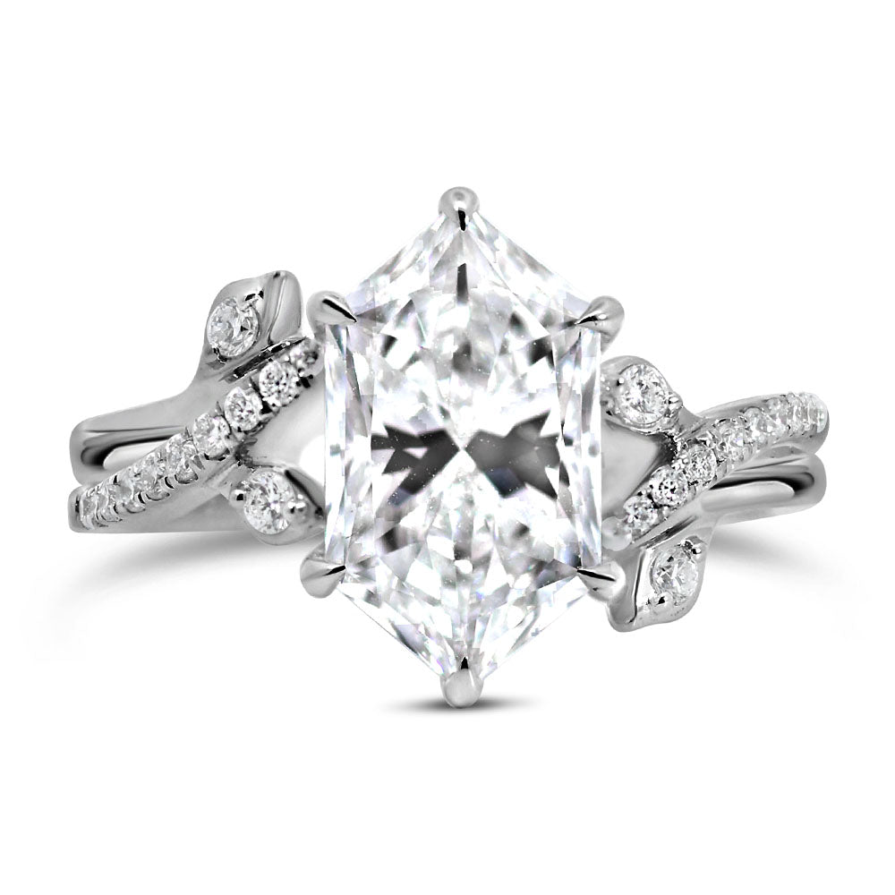 Dutch Marquise Engagement Ring with 3.25 Carat TW of Lab Created Diamonds in 14kt White Gold
