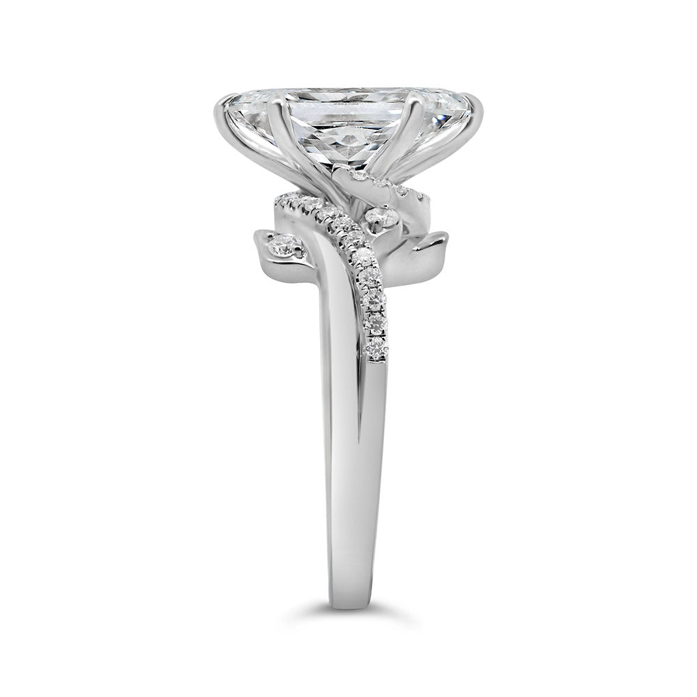 Dutch Marquise Engagement Ring with 3.25 Carat TW of Lab Created Diamonds in 14kt White Gold