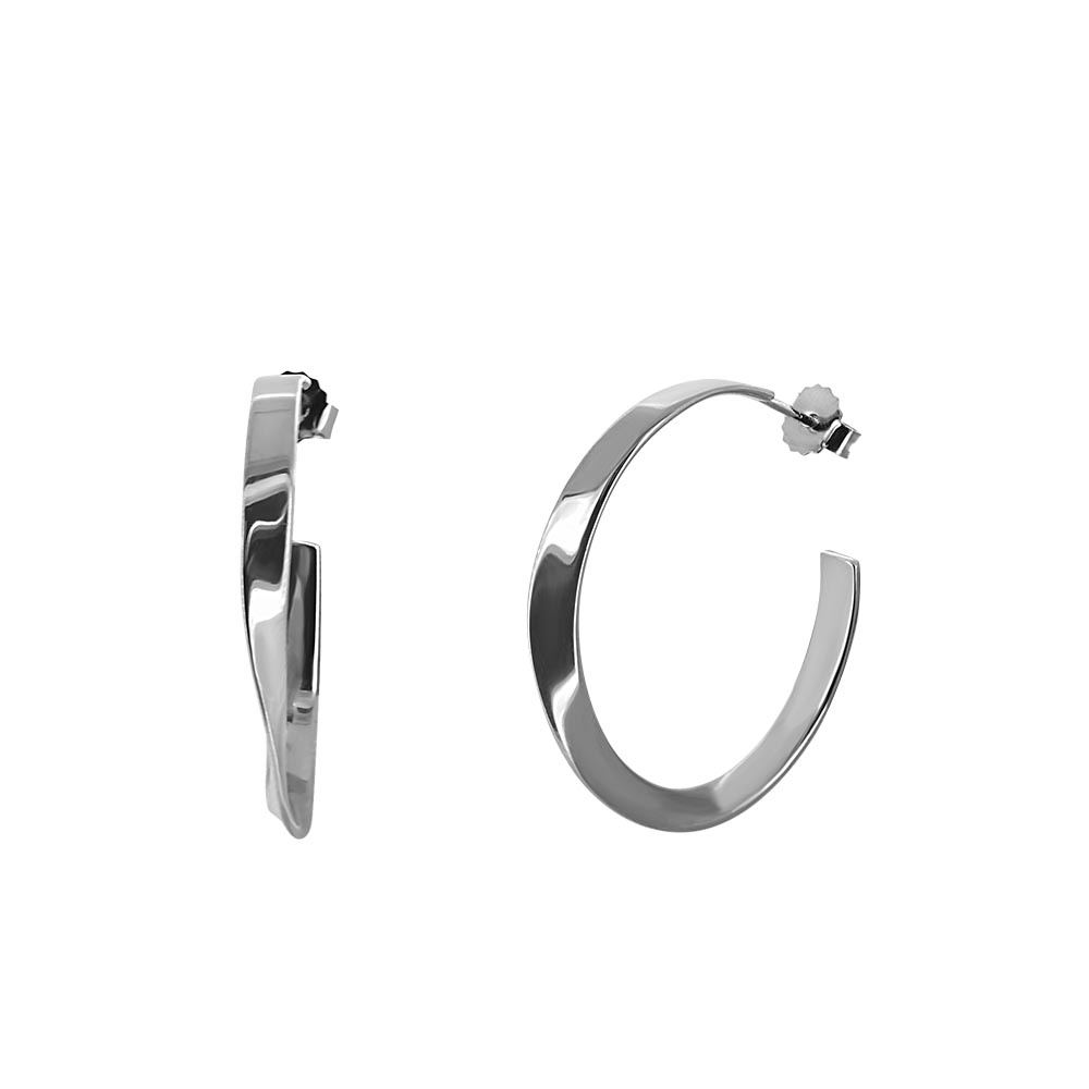 Bold Hoop Earrings in Sterling Silver