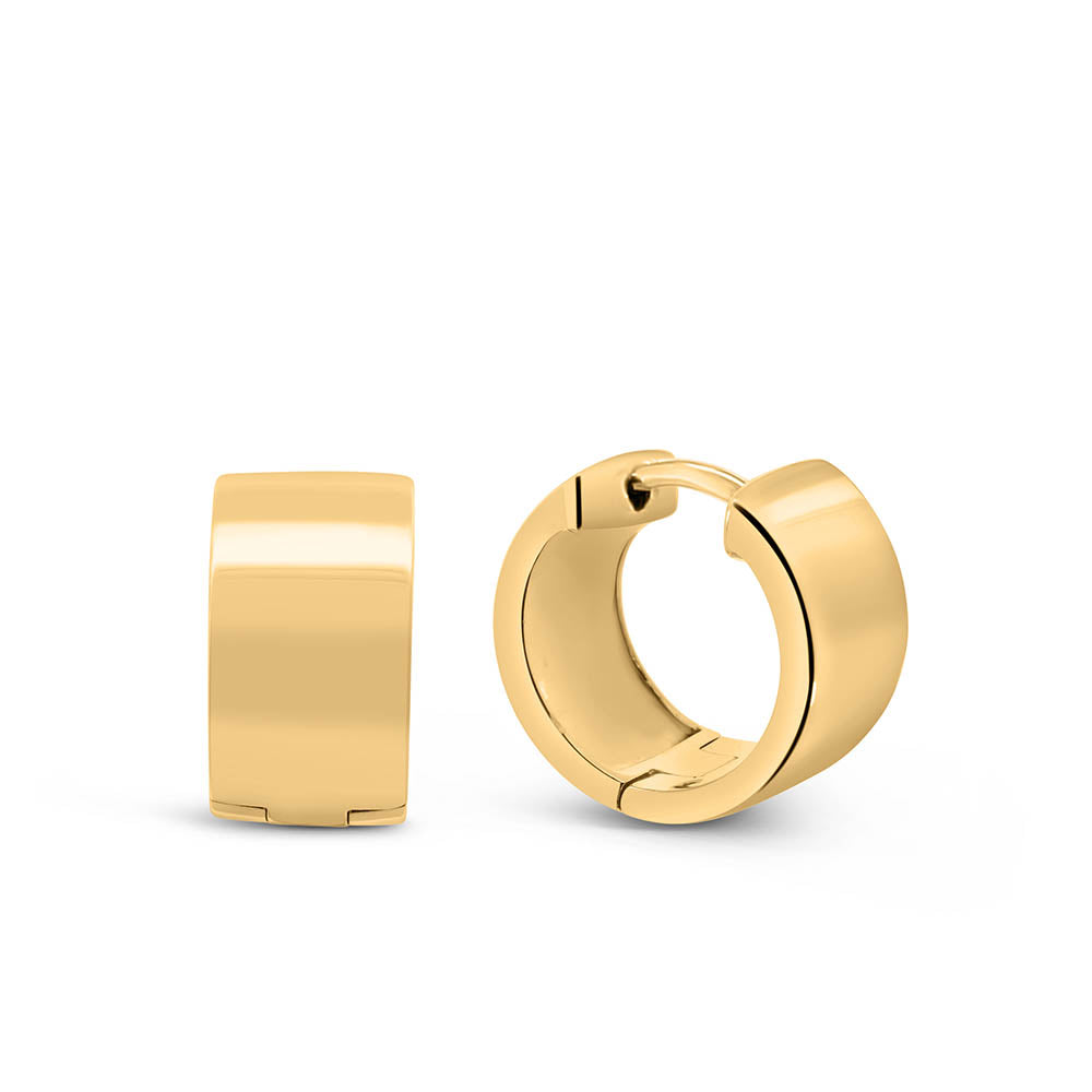 8.5MM Allie Cigar Hoop Earrings in Gold Plated Sterling Silver