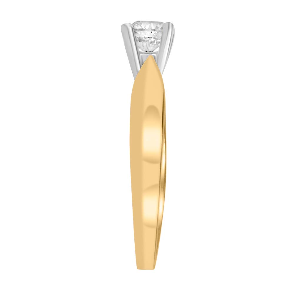 Fire Of The North Solitaire Engagement Ring with .50 Carat Diamond in 14kt Yellow Gold
