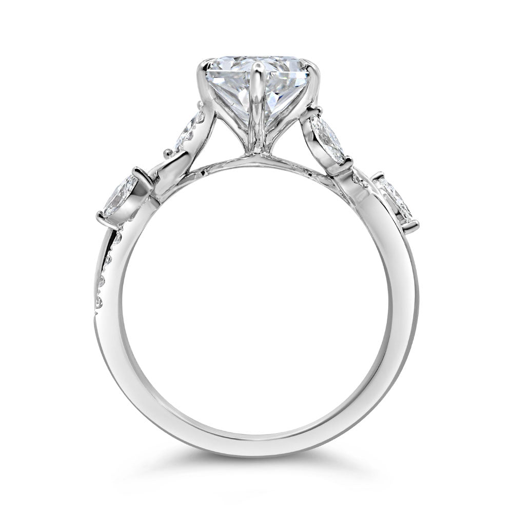Dutch Marquise Engagement Ring with 3.50 Carat TW of Lab Created Diamonds in 14kt White Gold