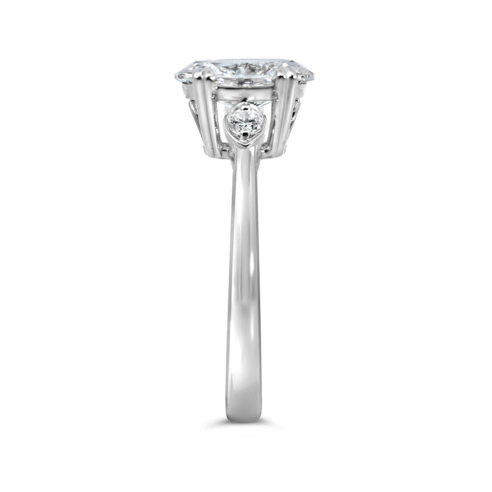 Oval Engagement Ring with 1.62 Carat TW of Lab Created Diamonds in 14kt White Gold