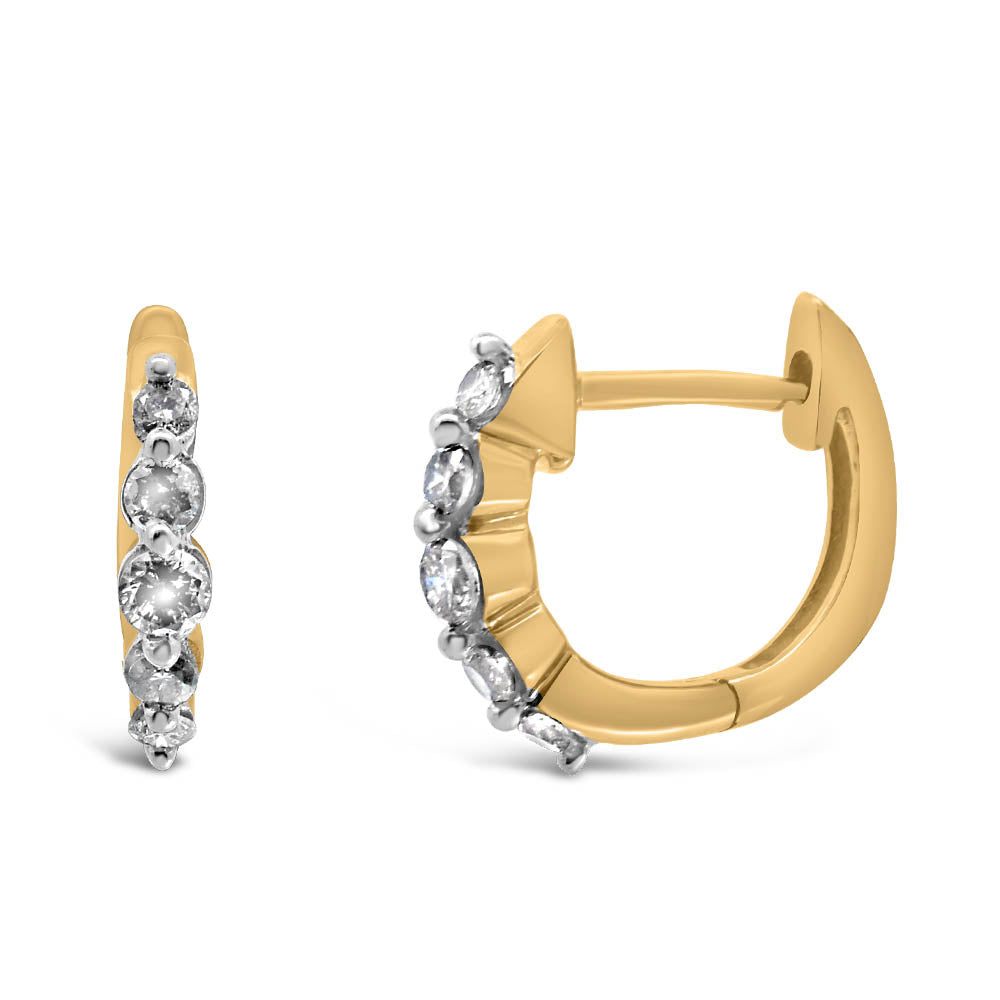Hoop Earrings with .30 Carat TW of Diamonds in 10kt Yellow Gold