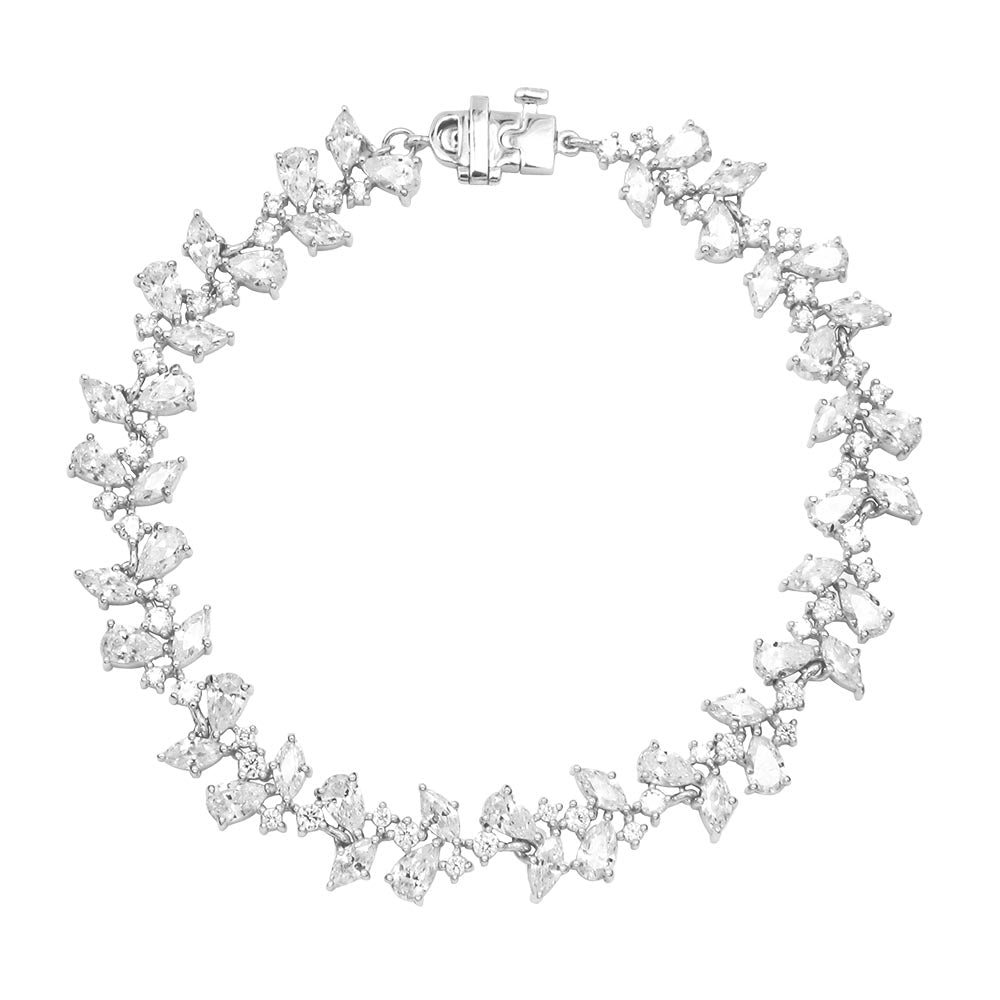 7" Grace Bracelet with Cubic Zirconia in Sterling Silver