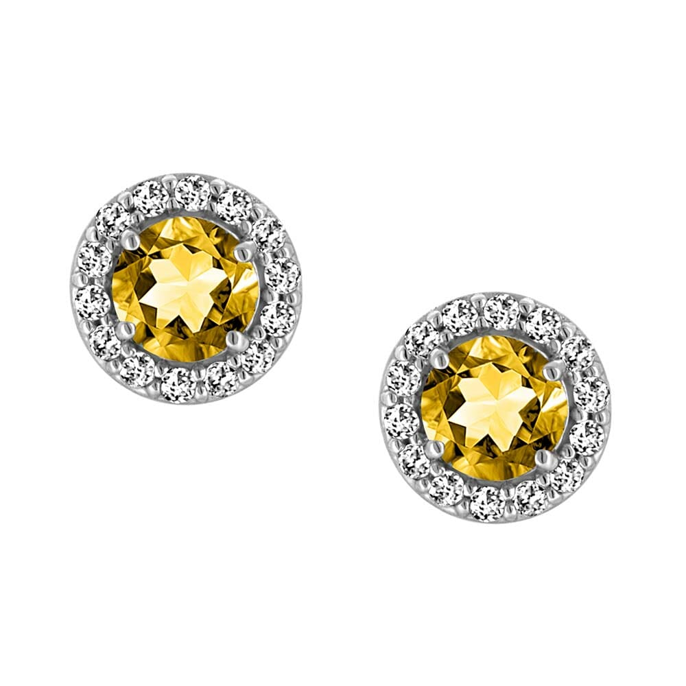 Birthstone Set Bundle with Genuine Citrine and Cubic Zirconia in Sterling Silver