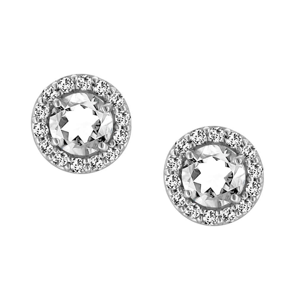 Birthstone Set Bundle with Genuine White Topaz and Cubic Zirconia in Sterling Silver