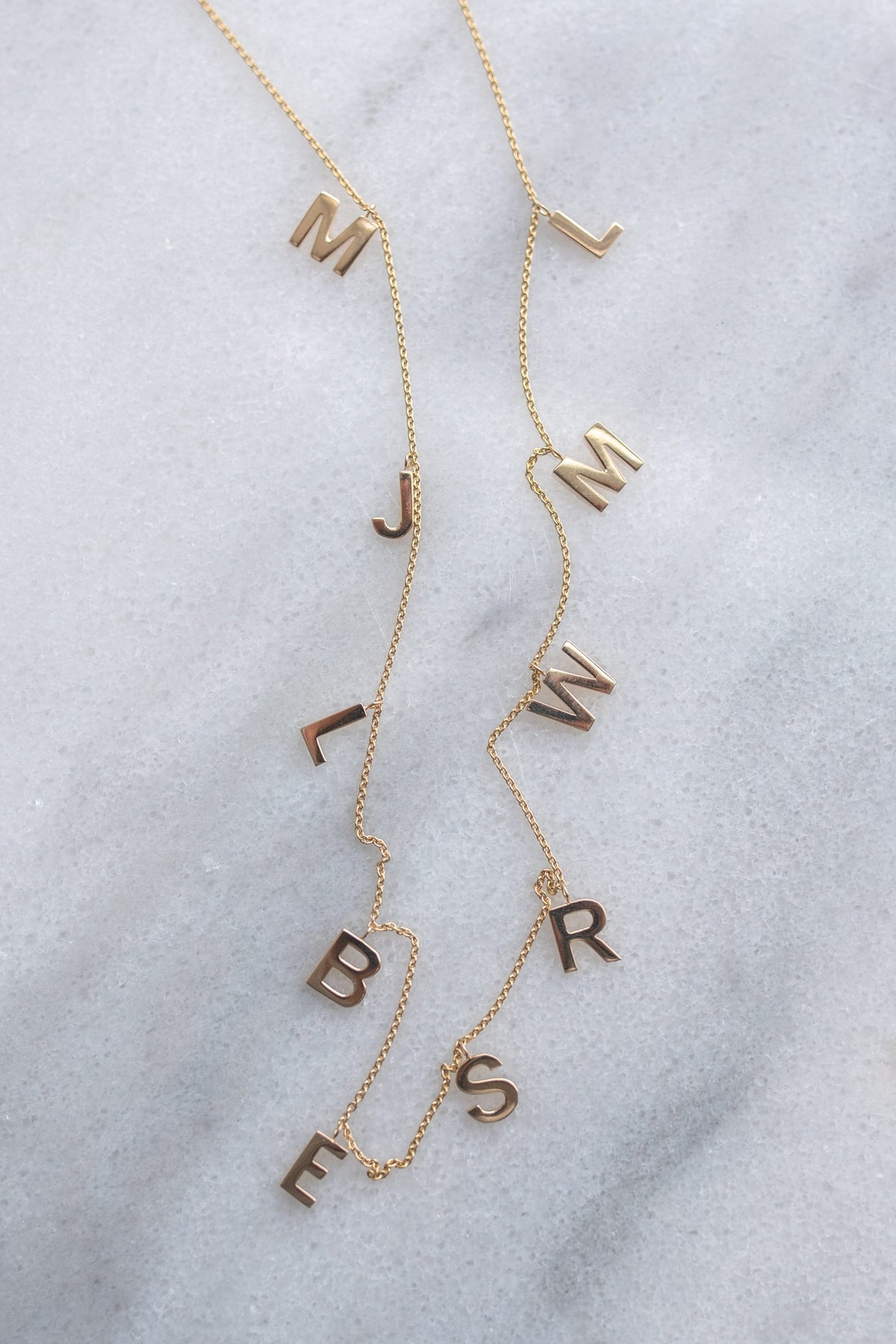 Custom Initial necklace Solid Gold