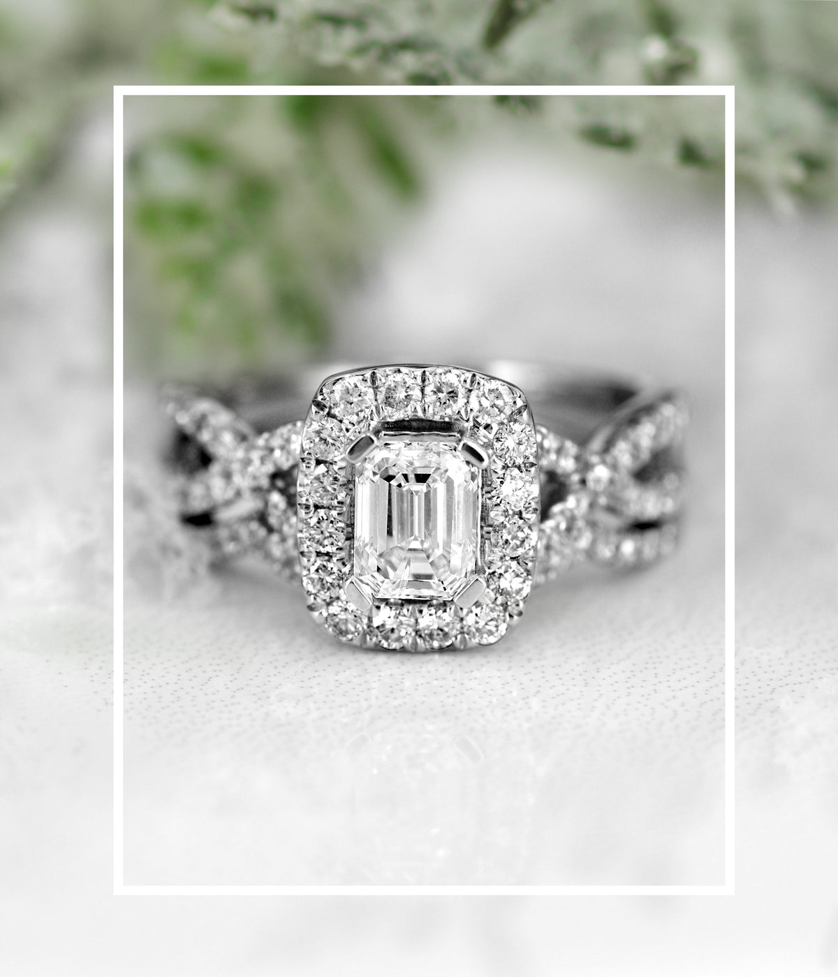 Bridal Set with 1.50 Carat TW of Diamonds in 14kt White Gold