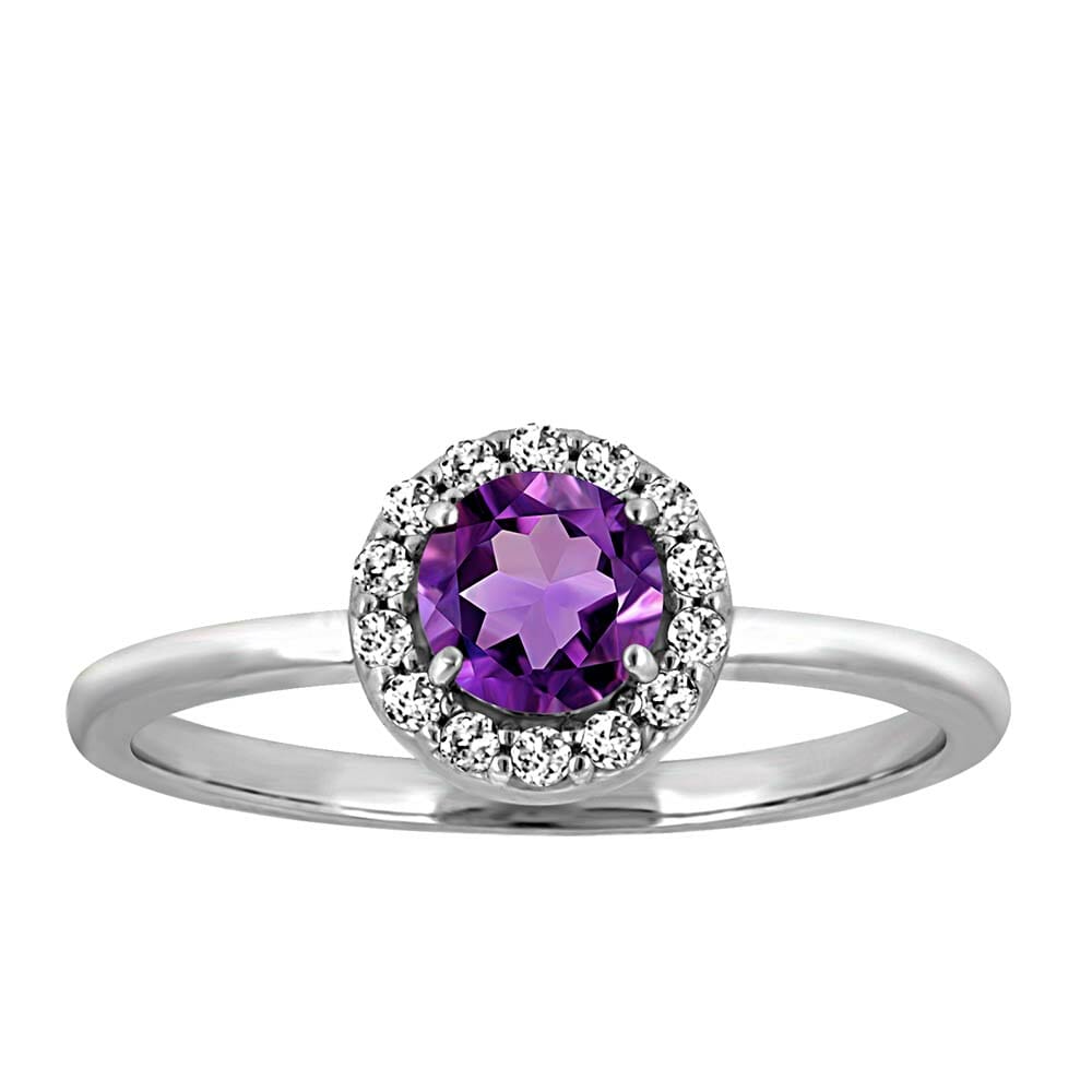 Birthstone Set Bundle with Genuine Amethyst and Cubic Zirconia in Sterling Silver