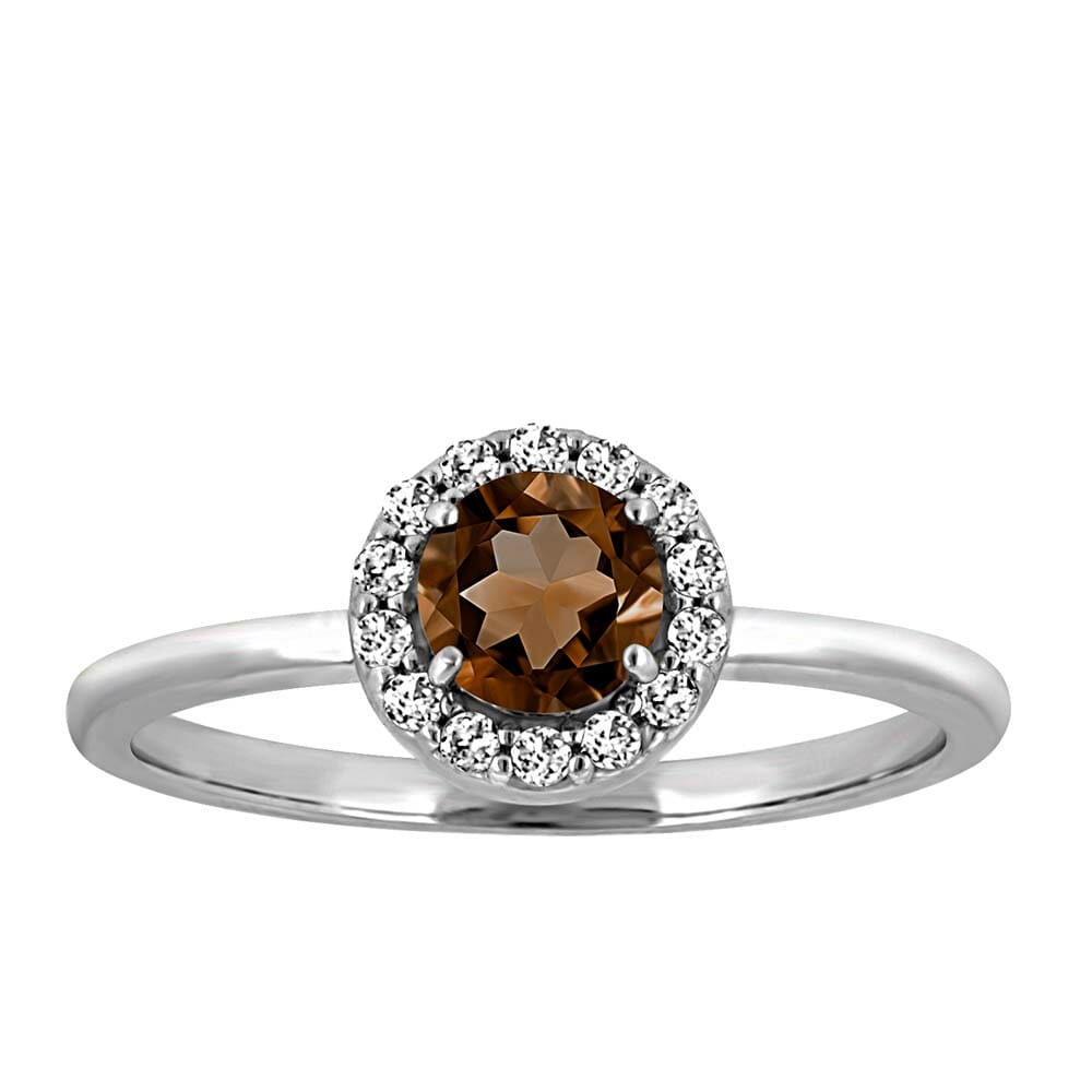 Birthstone Set Bundle with Genuine Smoky Quartz and Cubic Zirconia in Sterling Silver