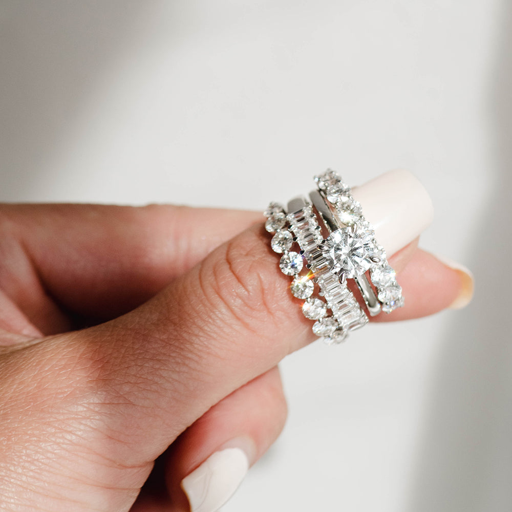 Wedding Band with 1.00 Carat TW of Lab Created Diamonds in 14kt White Gold