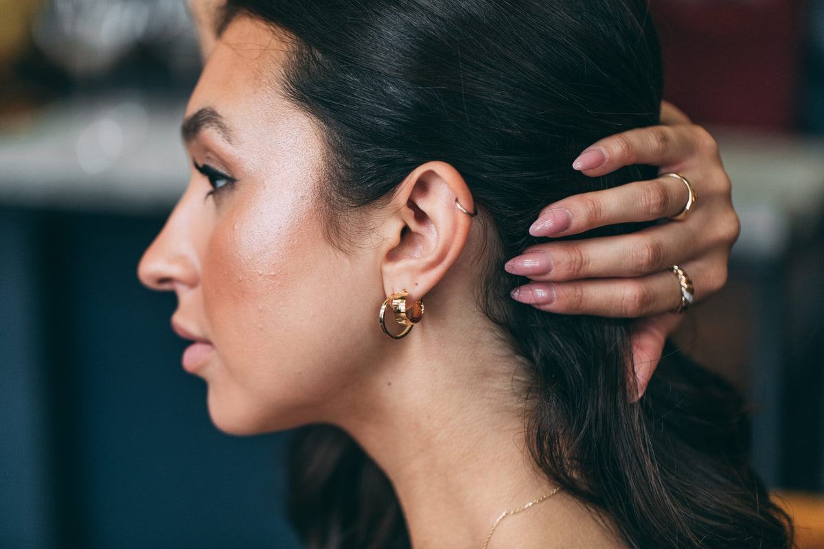 5MM Petite Cigar Hoop Earrings in 10kt Yellow Gold