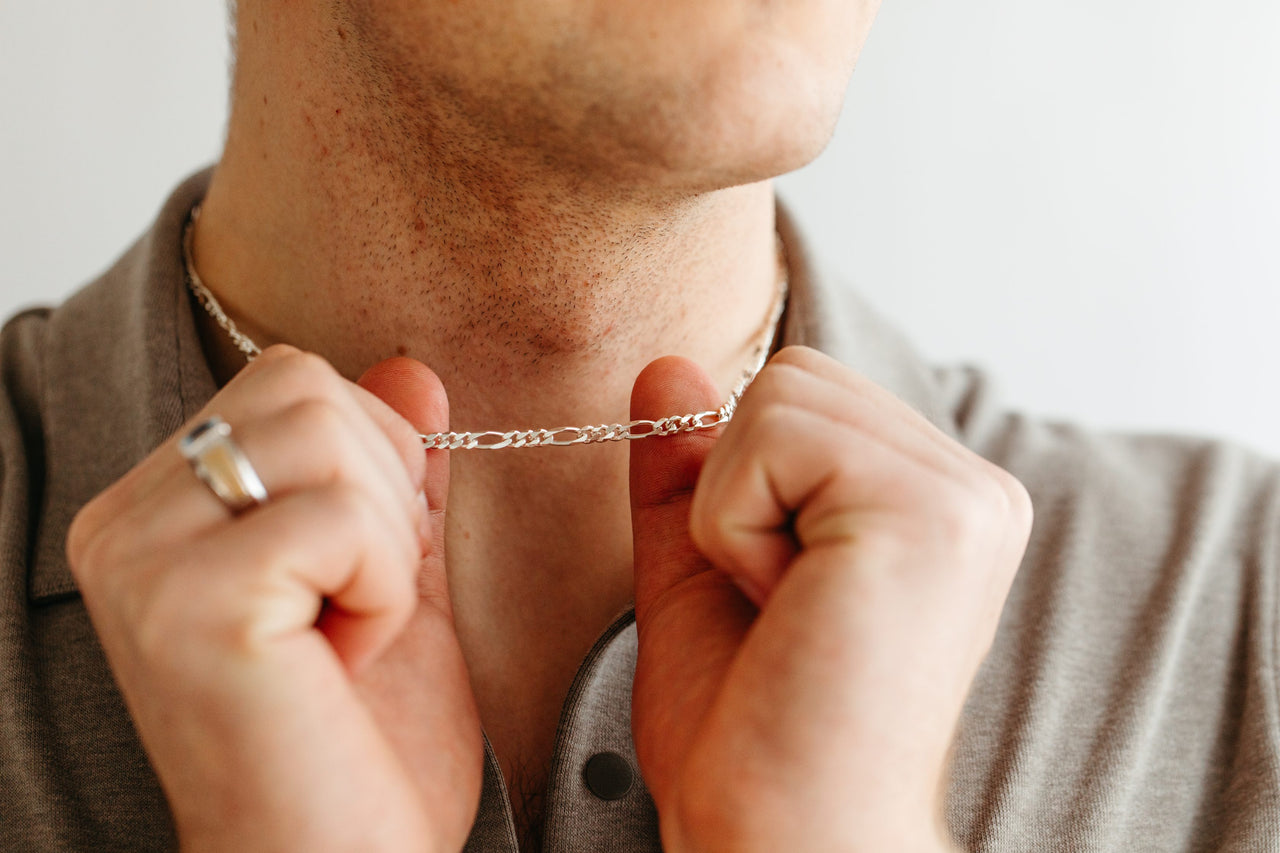 20″ Figaro Chain In Sterling Silver