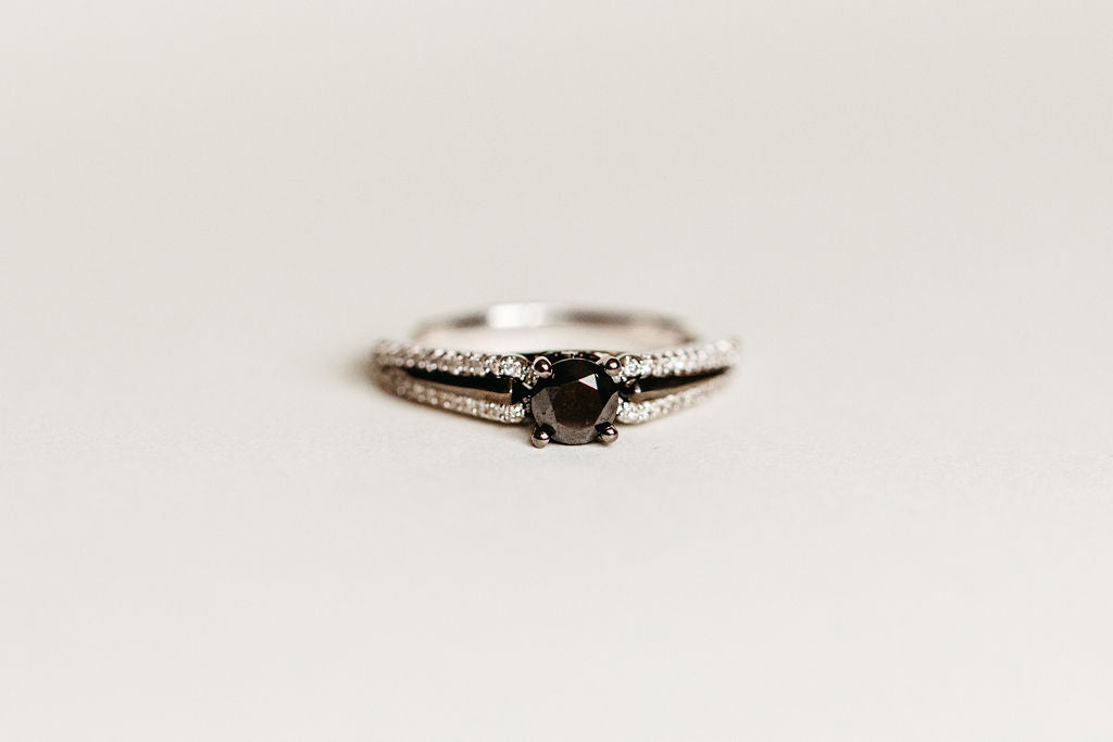 The Dark Side Black Diamond Engagement Ring Star Wars