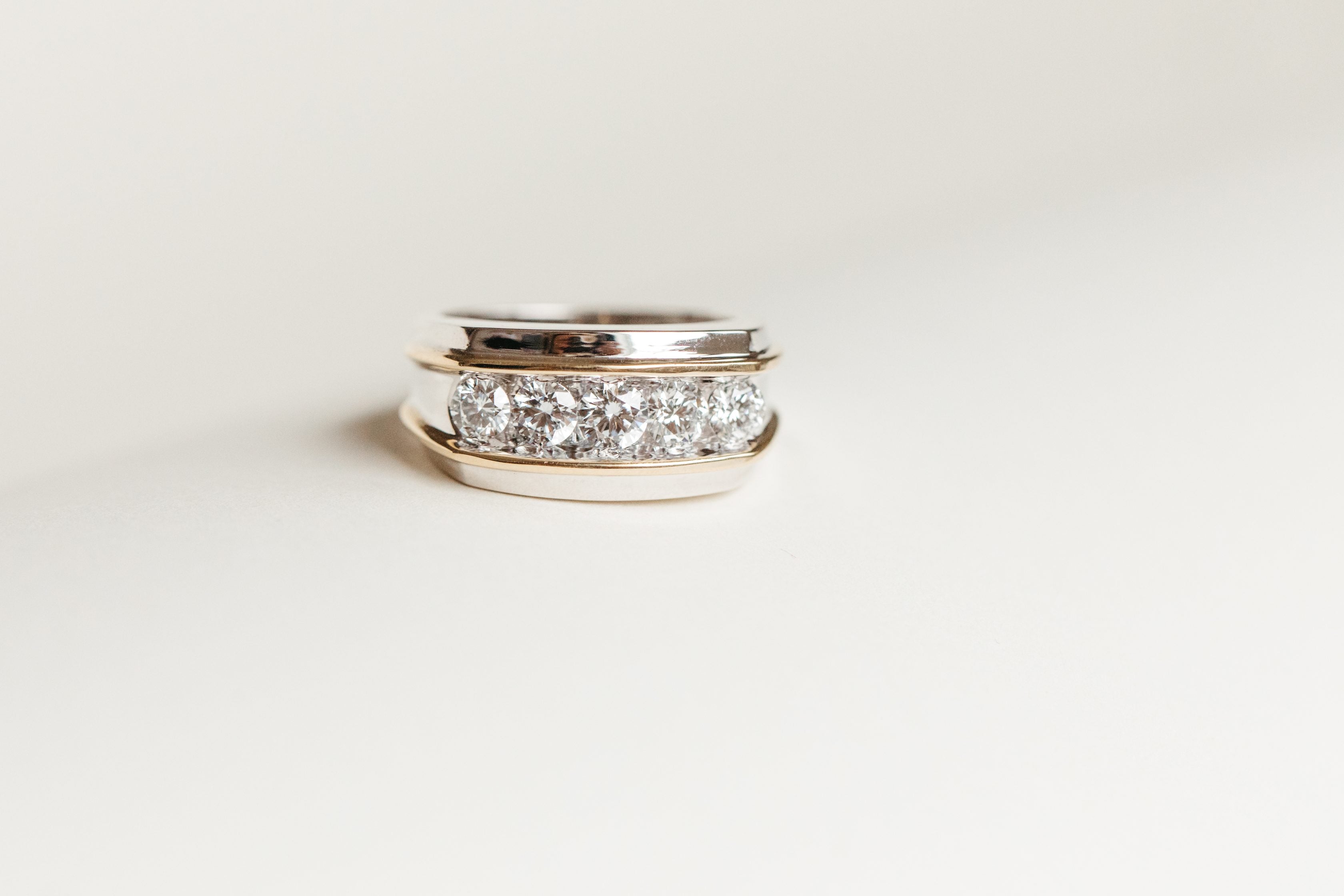 Men's Ring with 1.50 Carat TW of Lab Created Diamonds in 10kt White and Yellow Gold