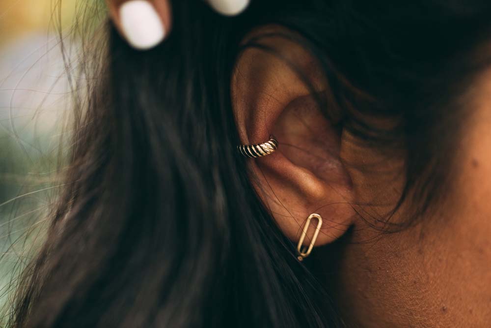 Front to back paperclip earrings