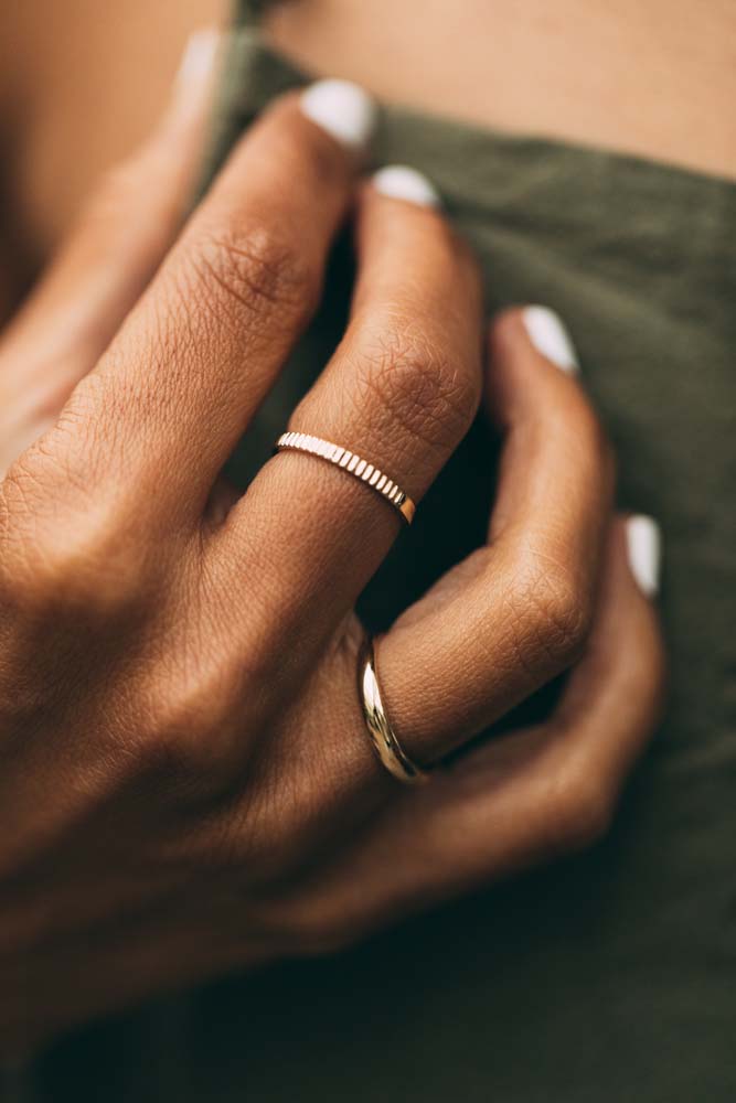 Mini Dome Ring in 10kt White Gold