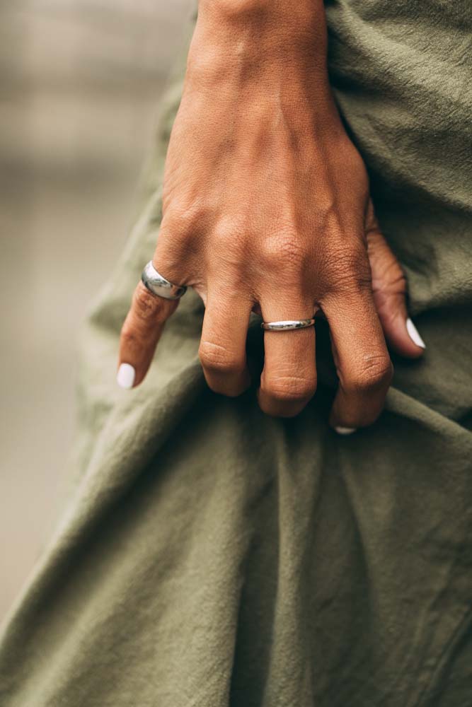 10KT White Gold Dome Ring
