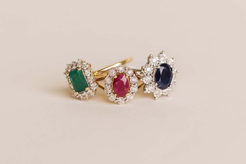 Oval Halo Ring with Ruby