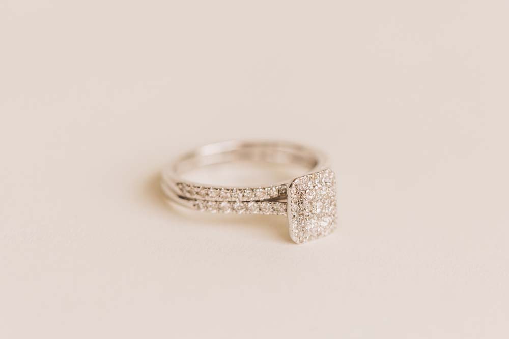 Halo Engagement Ring Set