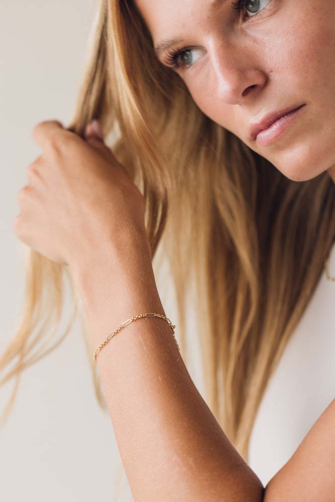 Rolo Paperclip Bracelet in 10kt Yellow Gold
