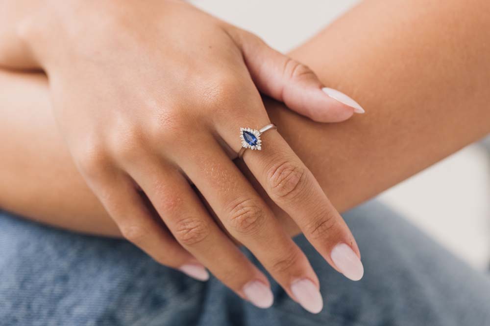 Marquise Blue Sapphire Ring