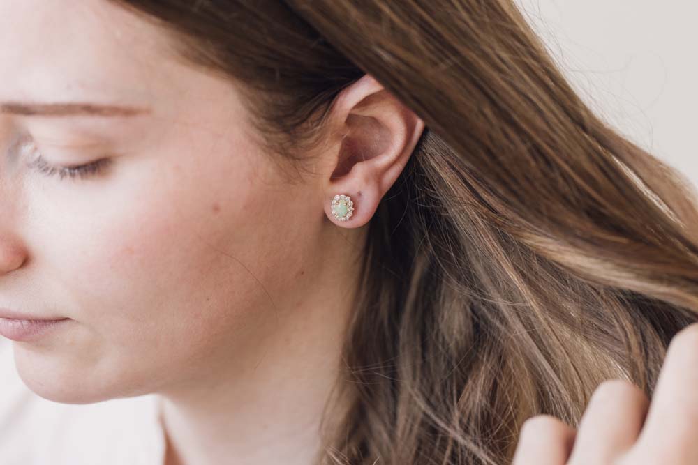Diamond Opal Earrings