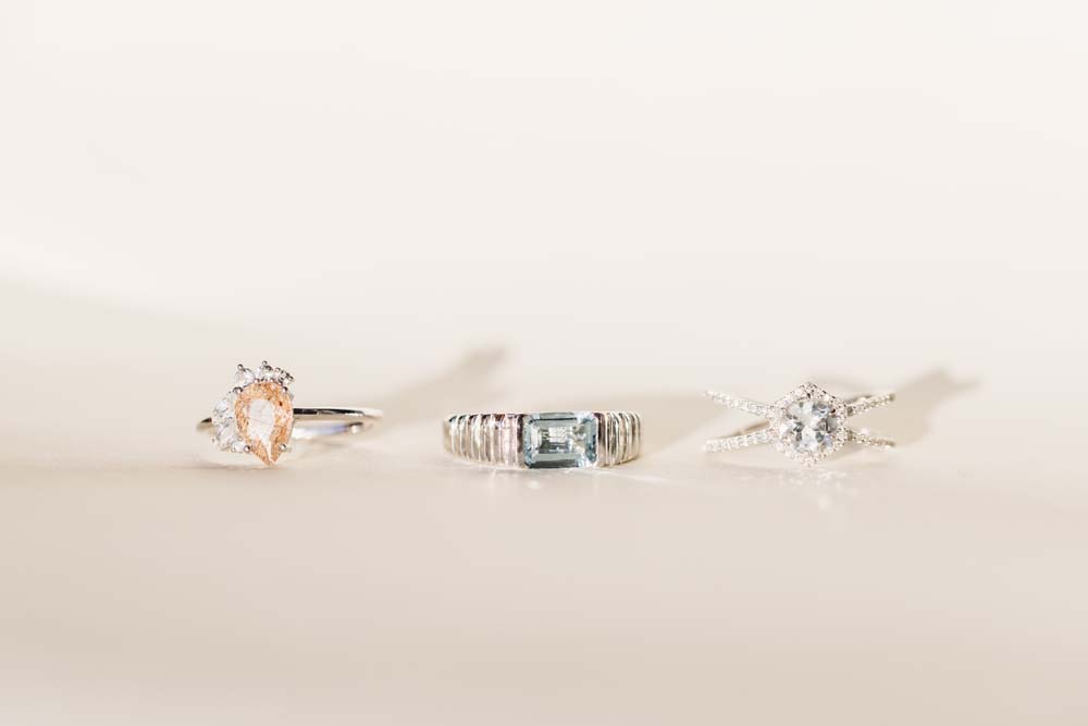 Ring with 8X6MM Emerald Cut Aquamarine in 14kt White Gold